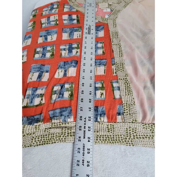 Vanessa Virginia Womens Mixed Print Sheer Kimono Sleeve Top Blouse Medium Multi - Picture 8 of 8